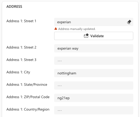 Validate address