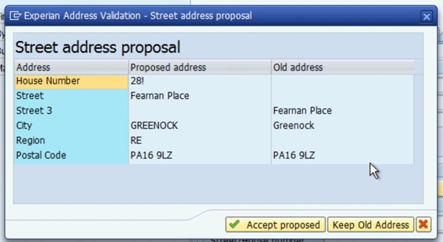 Address proposal pop-up example